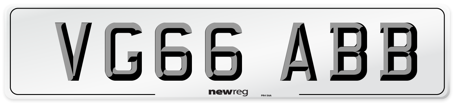 VG66 ABB Number Plate from New Reg
